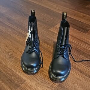 Dr. Martens Black Leather Combat Boots